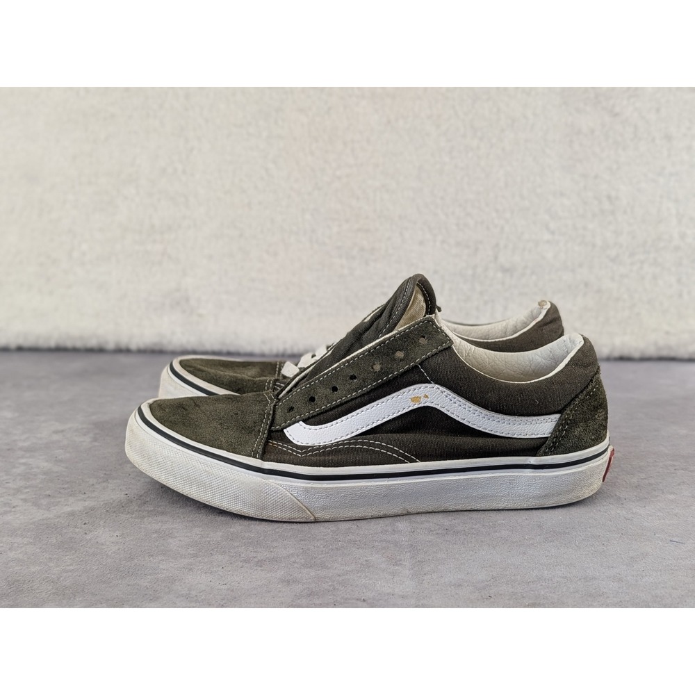 Vans Old Skool Olive Green Suede Canvas Low Top Skate Shoes Womens 6.5 751505